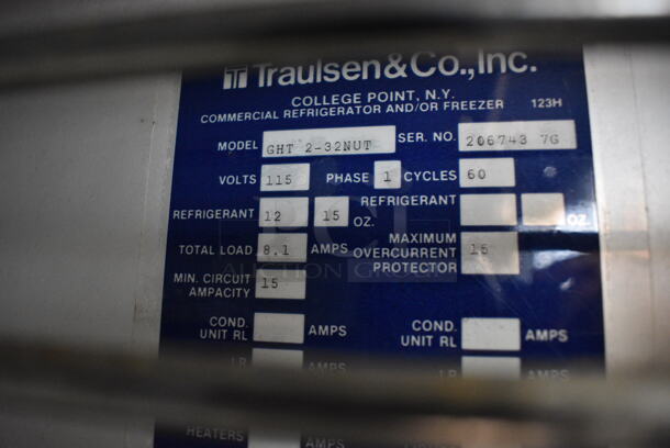 GREAT! Traulsen Model GHT-2-32NUT Metal Commercial 2 Door Reach In Cooler. 115 Volts, 1 Phase. 52x34x76. Tested and Working! - Image 8 of 8