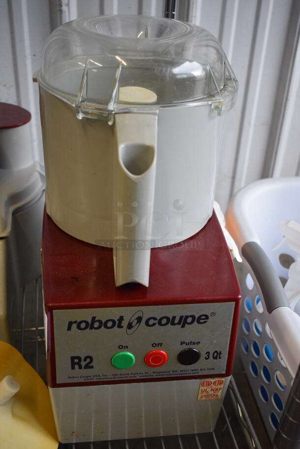 SWEET! Robot Coupe Model R2 Commercial Countertop Food Processor w/ Continuous Feed Head, S Blade, 4 Various Blades and Poly Blade Cover. 120 Volts, 1 Phase. 8x11x17. Tested and Working! - Image 2 of 12