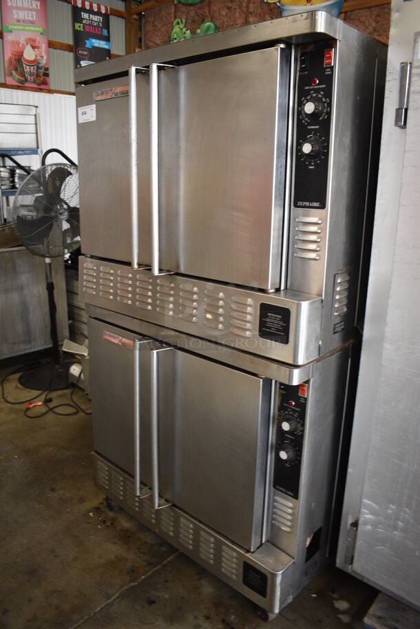 2 AWESOME! Blodgett Zephaire Stainless Steel Commercial Full Size Convection Ovens w/ Solid Doors, Metal Oven Racks and Thermostatic Controls on Commercial Casters. 38x40x68. 2 Times Your Bid! - Image 3 of 8