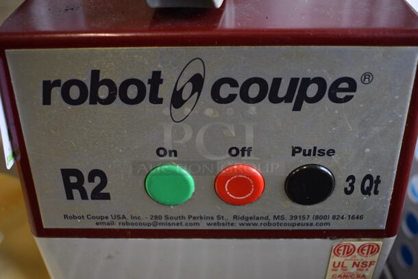 SWEET! Robot Coupe Model R2 Commercial Countertop Food Processor w/ Continuous Feed Head, S Blade, 4 Various Blades and Poly Blade Cover. 120 Volts, 1 Phase. 8x11x17. Tested and Working! - Image 4 of 12