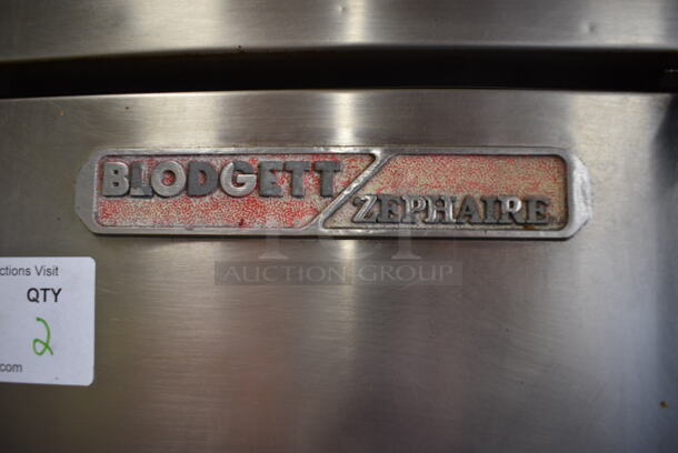 2 AWESOME! Blodgett Zephaire Stainless Steel Commercial Full Size Convection Ovens w/ Solid Doors, Metal Oven Racks and Thermostatic Controls on Commercial Casters. 38x40x68. 2 Times Your Bid! - Image 5 of 8