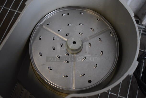 SWEET! Robot Coupe Model R2 Commercial Countertop Food Processor w/ Continuous Feed Head, S Blade, 4 Various Blades and Poly Blade Cover. 120 Volts, 1 Phase. 8x11x17. Tested and Working! - Image 5 of 12