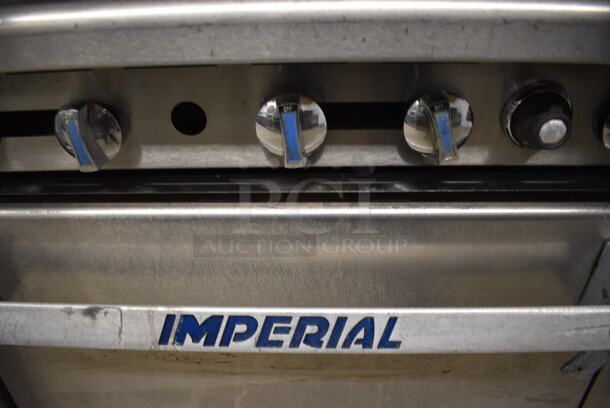 WOW! Imperial Stainless Steel Commercial Gas Powered 6 Burner Range w/ Lower Oven and Stainless Steel Overshelf. 36x32x57 - Image 6 of 6