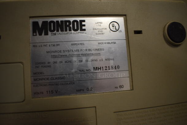 2 Monroe Classic Printing Calculators. 9.5x14x3. 2x Your Bid - Image 5 of 7