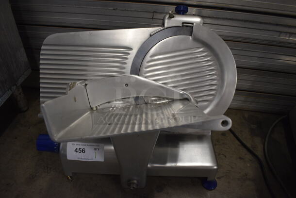 NICE! Sir Lawrence Model SCR12 Stainless Steel Commercial Countertop Meat Slicer. 115 Volts, 1 Phase. 23x19x18. Tested and Does Not Power On