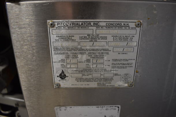 NICE! Pitco Frialator Model 35C+S Stainless Steel Commercial Natural Gas Powered Deep Fat Fryer w/ 2 Metal Fry Baskets. 105,000 BTU. 15.5x29x46 - Image 7 of 7