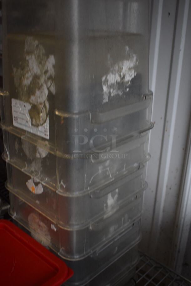 8 Clear Poly Containers w/ 1 Red Lid. 8.5x8.5x7, 8.5x8.5x9. 8 Times Your Bid! - Image 5 of 5