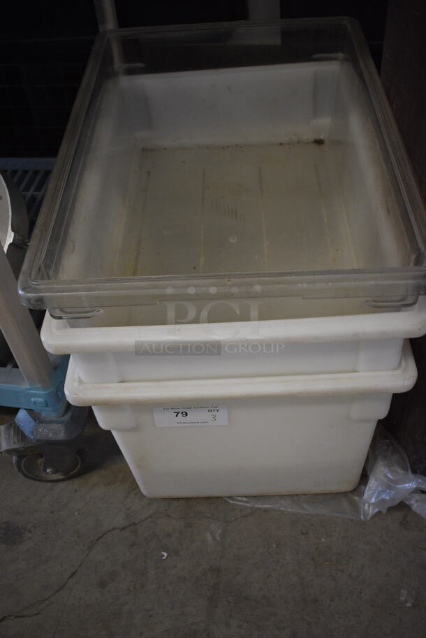 3 Poly Storage Containers. 18x26x9 and 18x26x15. 3x Your Bid