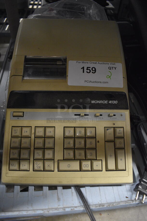 2 Monroe 4130 Electronic Printing Calculators. 9.5x14x3. 2x Your Bid