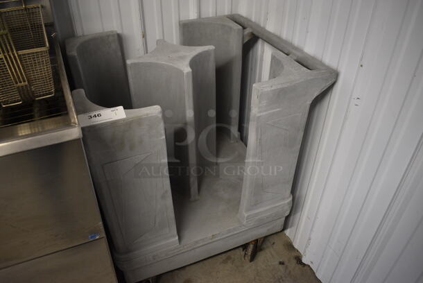 Gray Poly Dish Caddie Cart on Commercial Casters. 27x24x31 - Image 2 of 5