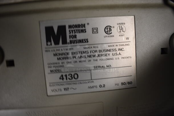 2 Monroe 4130 Electronic Printing Calculators. 9.5x14x3. 2x Your Bid - Image 6 of 7