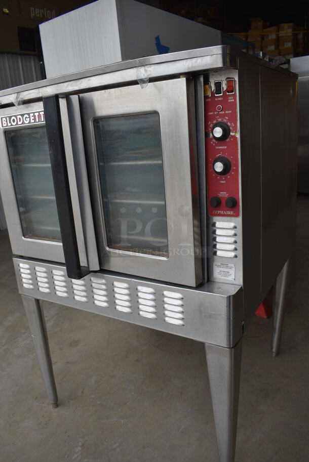 FANTASTIC! Blodgett Stainless Steel Commercial Electric Powered Full Size Convection Oven w/ View Through Doors, Metal Oven Racks and Thermostatic Controls on Metal Legs. 38x40x57 - Image 3 of 6