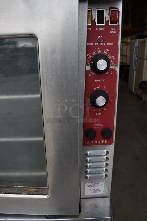 FANTASTIC! Blodgett Stainless Steel Commercial Electric Powered Full Size Convection Oven w/ View Through Doors, Metal Oven Racks and Thermostatic Controls on Metal Legs. 38x40x57 - Image 4 of 6