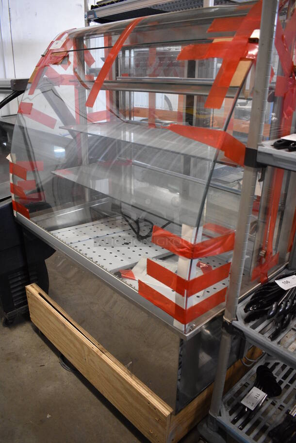 BRAND NEW! Vienna Model VICD3-34-R-CV-SC Commercial Stainless Steel 3 Tier Refrigerated Display Case w/Flip Doors on Commercial Casters. 115-208/230 Volt, 1 Phase. 44x27x61 - Image 3 of 10