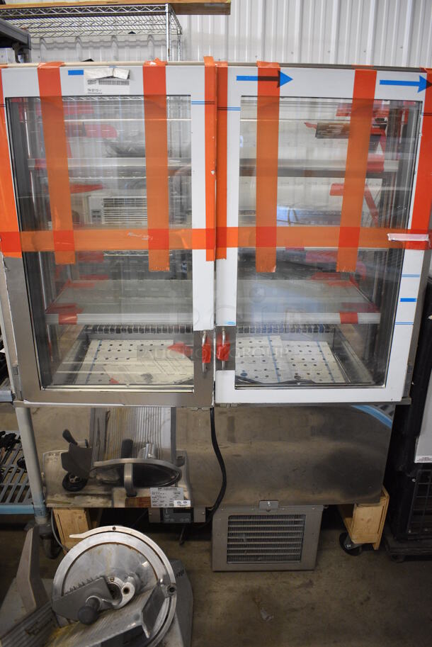 BRAND NEW! Vienna Model VICD3-34-R-CV-SC Commercial Stainless Steel 3 Tier Refrigerated Display Case w/Flip Doors on Commercial Casters. 115-208/230 Volt, 1 Phase. 44x27x61 - Image 7 of 10
