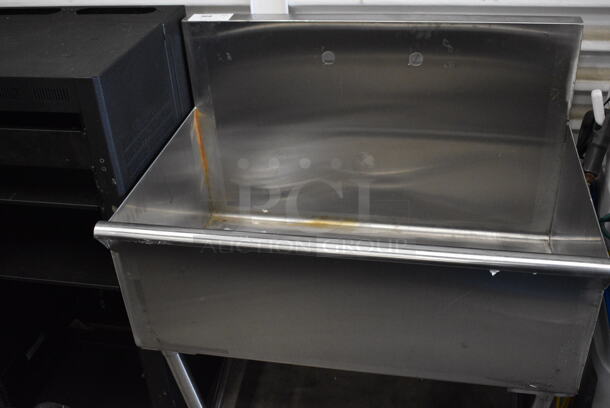 Stainless Steel Commercial Sink w/ Faucet and Handles. 36x24x42 - Image 1 of 7