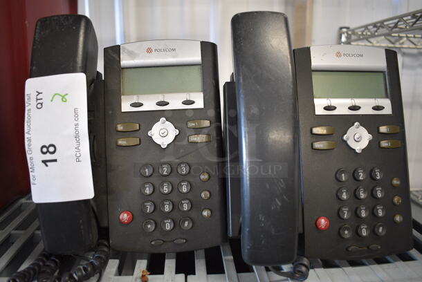 2 Polycom Model SoundPoint IP 2201-12320-001 Phones. 6x5x7.5. 2x Your Bid! - Image 1 of 4
