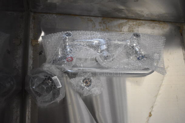 Stainless Steel Commercial Sink w/ Faucet and Handles. 36x24x42 - Image 6 of 7