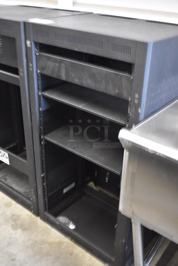 Black Metal Cabinet for Rack Units. 23x19x43