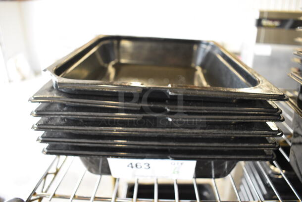 6 Black Poly 1/2 Size Drop In Bins. 1/2x2. 6 Times Your Bid! - Image 1 of 5