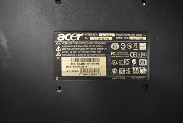 15" Acer Model AL 1515b Monitors.
3X Your Bid!  - Image 3 of 9