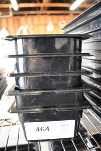 5 Black Poly 1/6 Size Drop In Bins. 1/6x4. 5 Times Your Bid!
