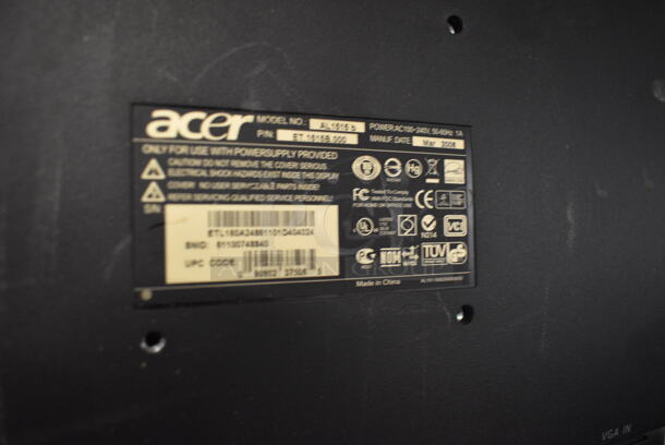  15" Acer Model AL 1515b Monitors.
3X Your Bid!  - Image 8 of 9