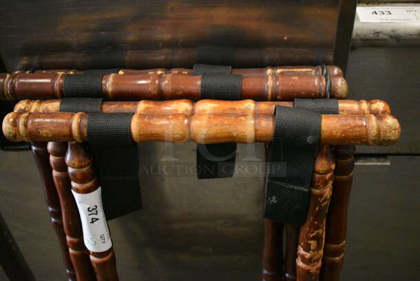 2 Wood Pattern Serving Tray Stands. 18x15x31. 2 Times Your Bid! - Image 2 of 4