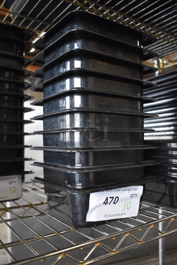 12 Black Poly 1/6 Size Drop In Bins. 1/6x2. 12 Times Your Bid! - Image 2 of 4