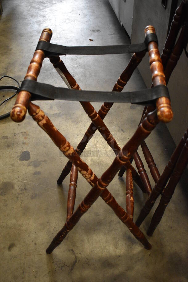 2 Wood Pattern Serving Tray Stands. 18x15x31. 2 Times Your Bid! - Image 4 of 4