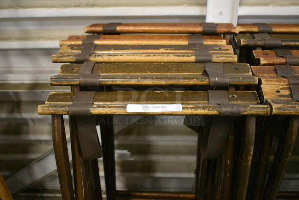 5 Wood Pattern Serving Tray Stands. 17x16x30.5. 5 Times Your Bid! - Image 2 of 4