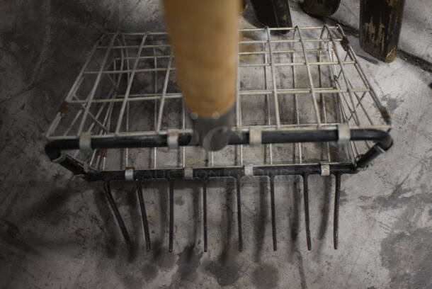 Metal Basket on Wooden Handle. 11x8x72 - Image 5 of 5