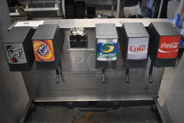 WHOA! Lancer Model 16-1321 Stainless Steel Commercial Drop In 6 Flavor Carbonated Soda Beverage Dispenser w/Ice Bin. 25x26x42 - Image 4 of 8