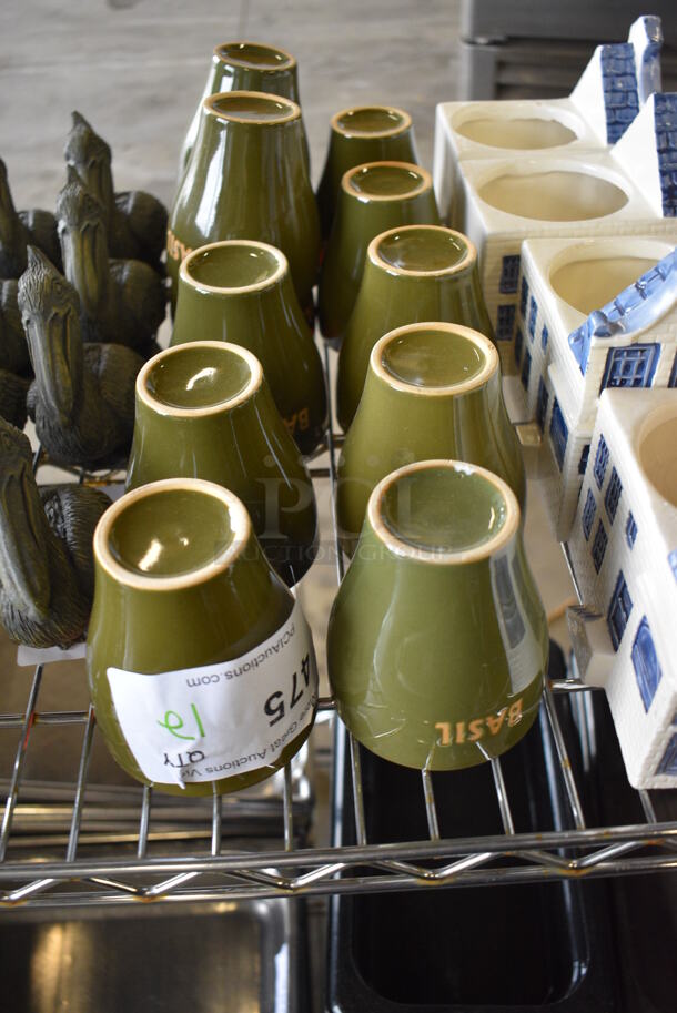 12 Green Ceramic Mugs. 3x3x4. 12 Times Your Bid! - Image 1 of 4