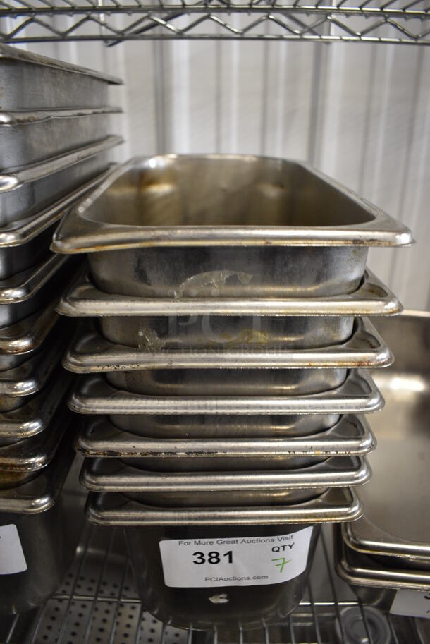 7 Stainless Steel 1/3 Size Drop In Bins. 1/3x6. 7 Times Your Bid!