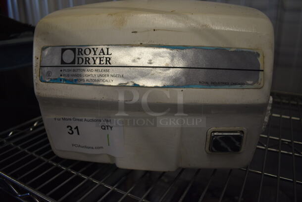 Royal Dryer Wall Mount Hand Dryer w/Push Button. 13x7x9