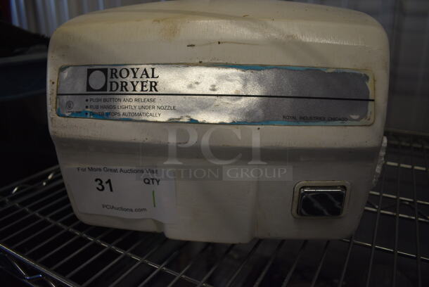 Royal Dryer Wall Mount Hand Dryer w/Push Button. 13x7x9 - Image 1 of 3
