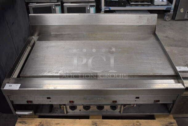 SUPER! MagiKitch'n Stainless Steel Commercial Countertop Gas Powered Chrome Top Flat Top Griddle. 48x31x19 - Image 1 of 8