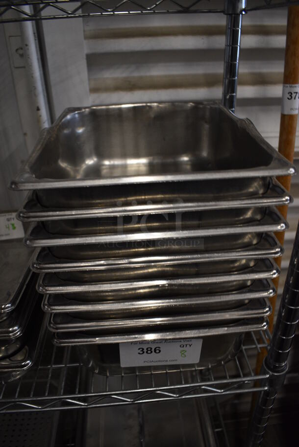 8 Stainless Steel 1/2 Size Drop In Bins. 1/2x4. 8 Times Your Bid!