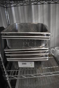 8 Stainless Steel 1/2 Size Perforated Drop In Bins. 1/2x4. 8 Times Your Bid!