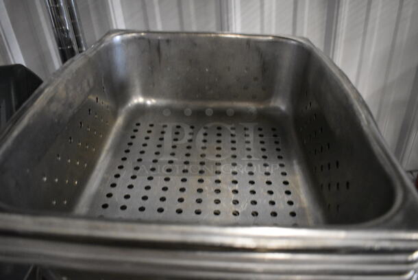 8 Stainless Steel 1/2 Size Perforated Drop In Bins. 1/2x4. 8 Times Your Bid! - Image 2 of 4