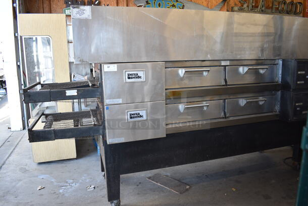 BEAUTIFUL! Pizza Pride Commercial Double Deck Conveyor Pizza Oven w/EconoVent Hood System. Belts are 118x34x18. Whole Unit is 140x44x56. 2x Your Bid! - Image 2 of 12