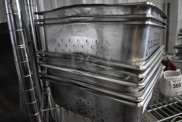 8 Stainless Steel 1/2 Size Perforated Drop In Bins. 1/2x4. 8 Times Your Bid! - Image 4 of 4