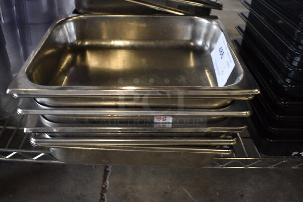 6 Stainless Steel 1/2 Size Drop In Bins. 1/2x2. 6 Times Your Bid!