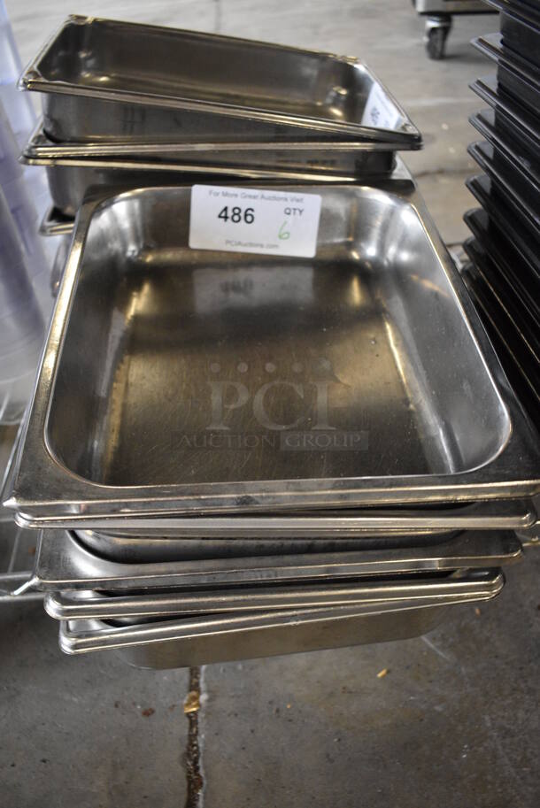 6 Stainless Steel 1/2 Size Drop In Bins. 1/2x2. 6 Times Your Bid! - Image 2 of 4