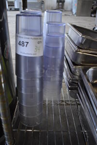 ALL ONE MONEY! Lot of 34 Poly Clear Beverage Tumblers! 3.5x3.5x6.5