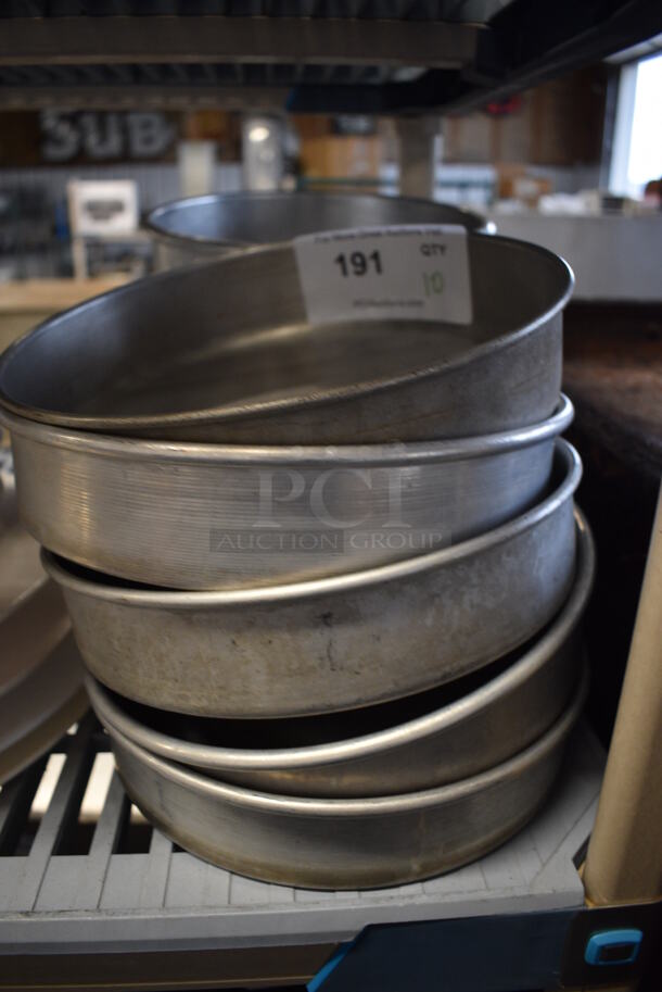 10 Metal Round Baking Pans. 9.5x9.5x2. 10 Times Your Bid!