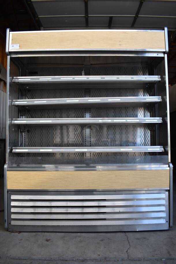 AMAZING! Oasis Wooden Style Commercial Refrigerated Open Merchandiser w/ 5 Racks. 66x24x83. Cannot Test Due To Plug Style