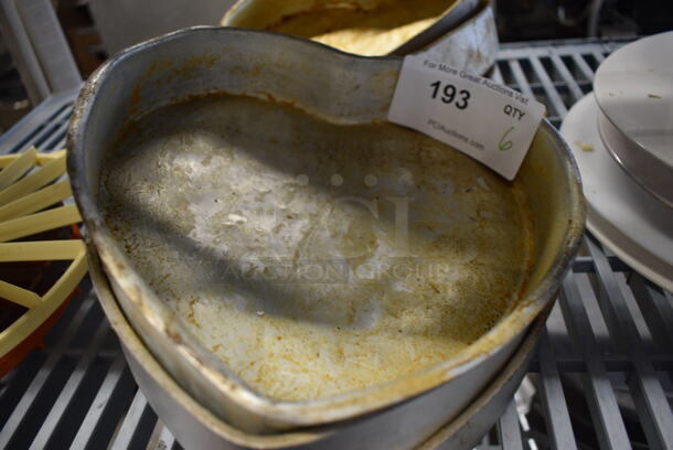 6 Metal Heart Shaped Baking Pans. Includes 10.5x10.5x2. 6 Times Your Bid! - Image 2 of 5
