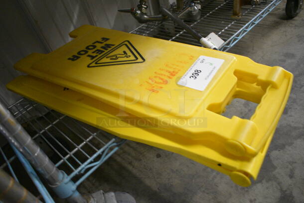 2 Yellow Poly Wet Floor Caution Signs. 10x1x26. 2 Times Your Bid! - Image 2 of 3